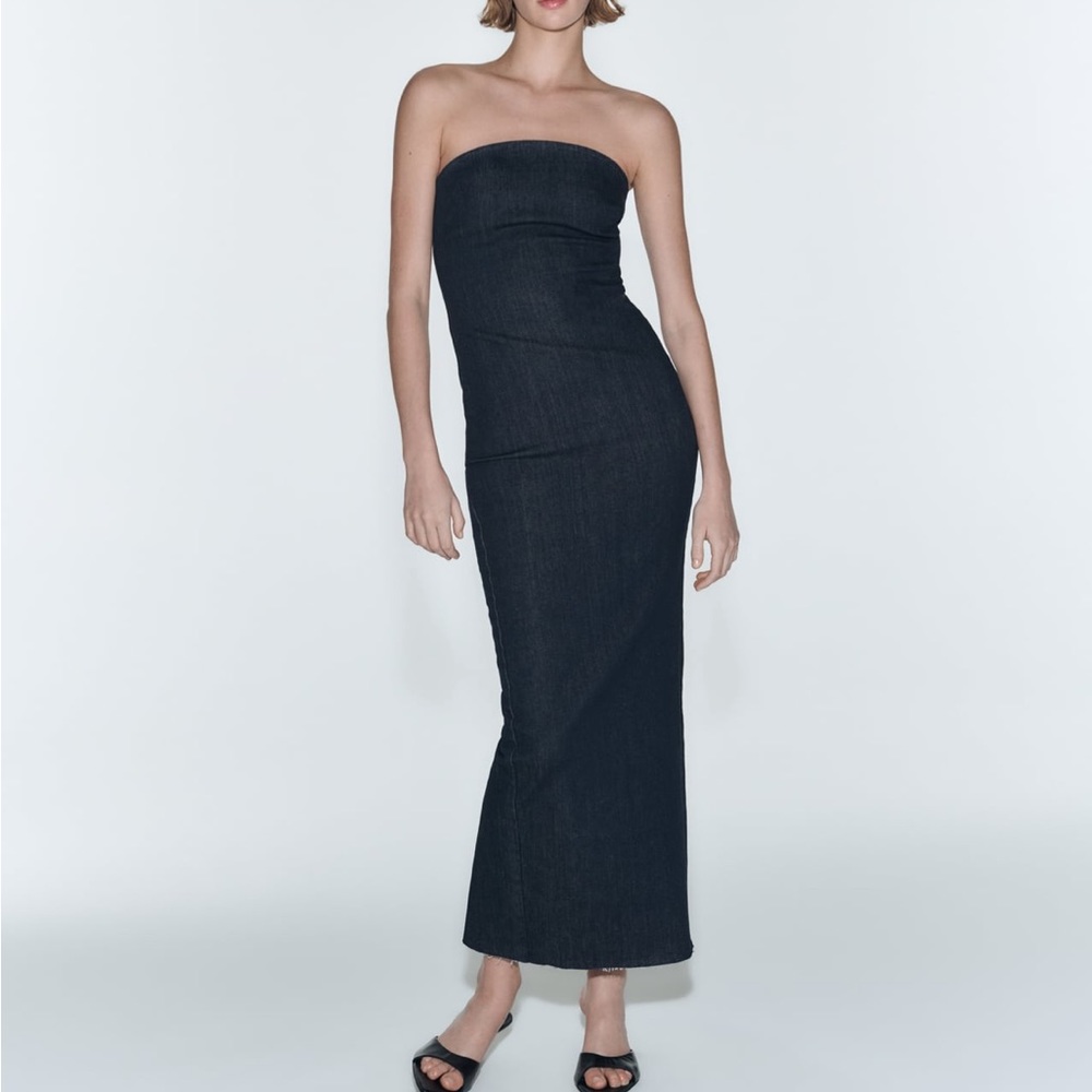 Zara viral fitted denim dress